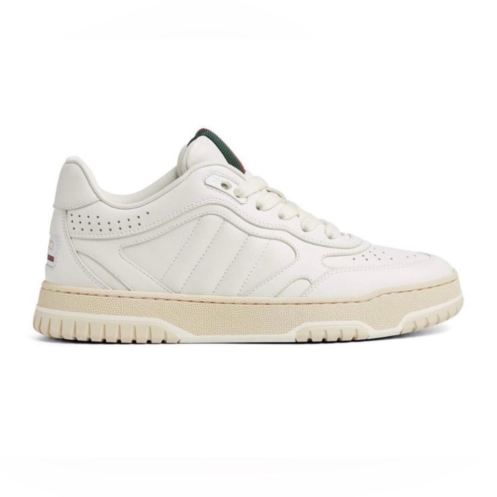 Gucci Re-Web White Leather Low-Top Sneaker; new with box ;size 40